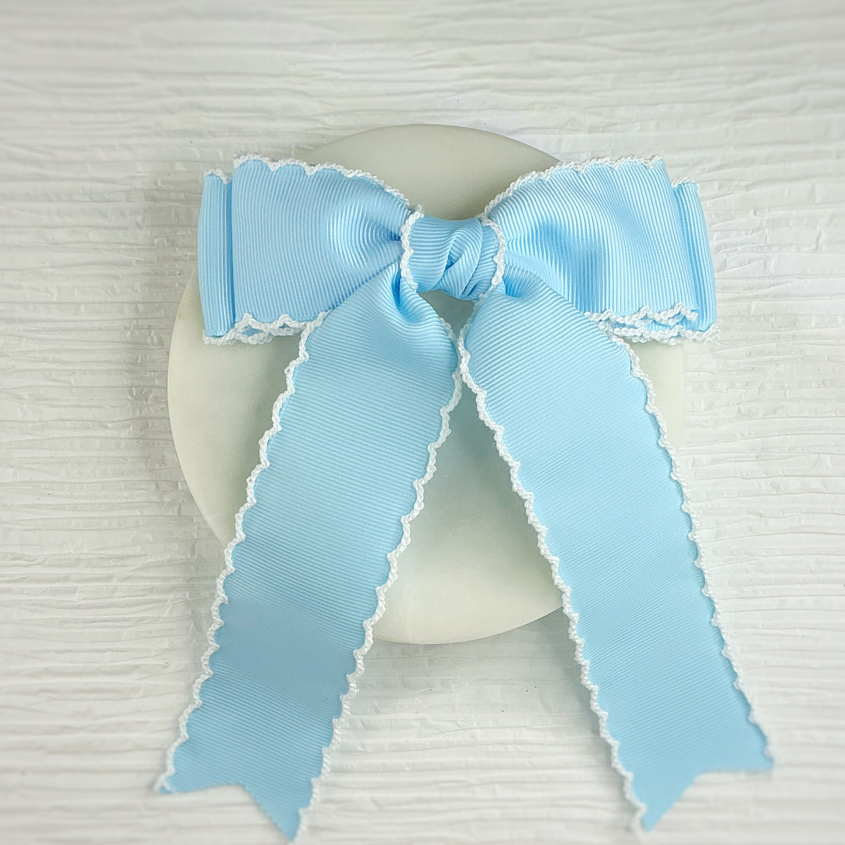 Pastel Color Solid Finished Moonstitch Bows