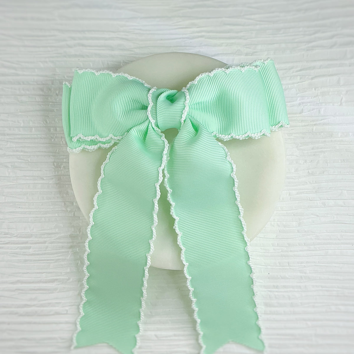 Pastel Color Solid Finished Moonstitch Bows