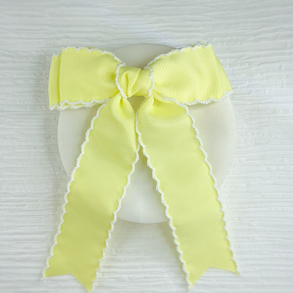 Pastel Color Solid Finished Moonstitch Bows