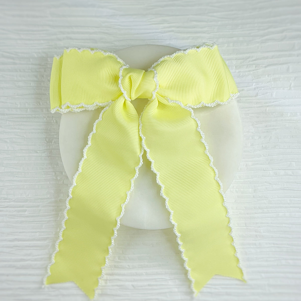 Pastel Color Solid Finished Moonstitch Bows