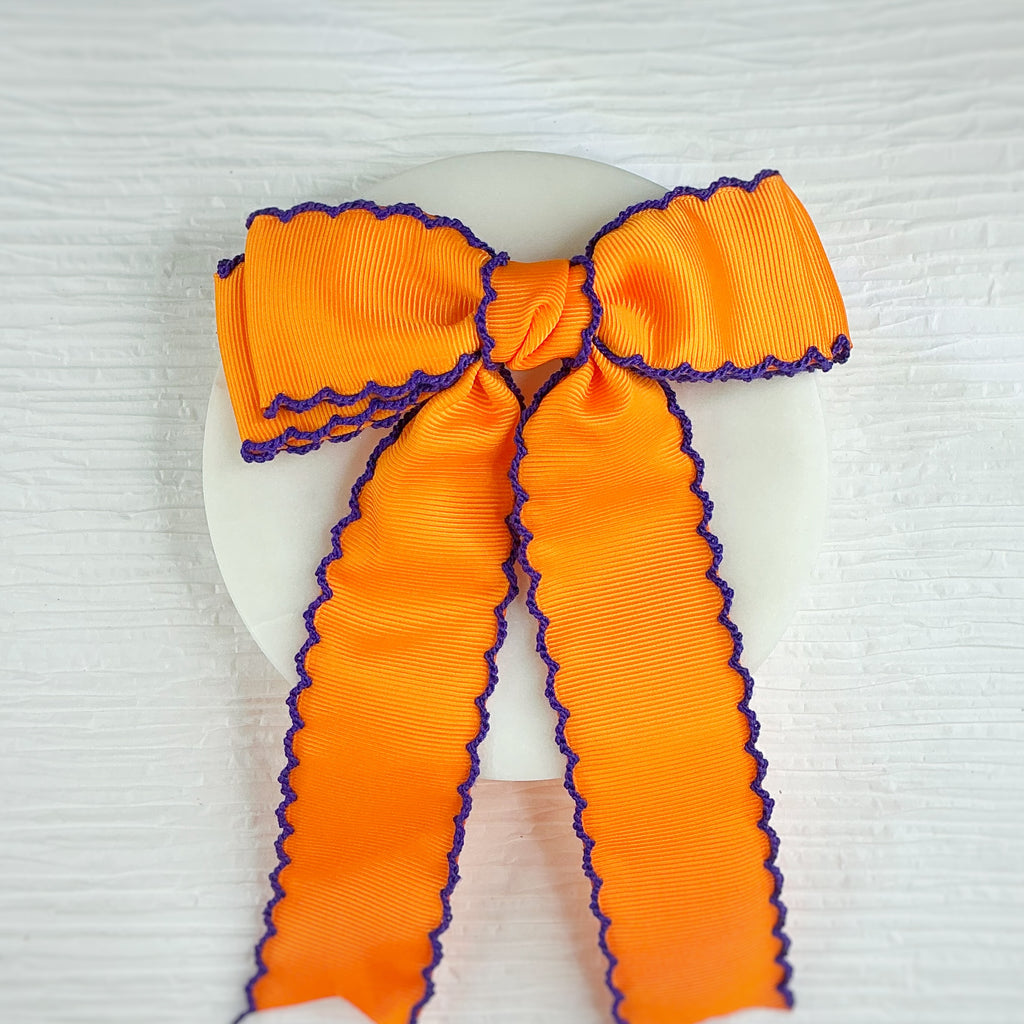 School Spirit Color Solid Finished Moonstitch Bows