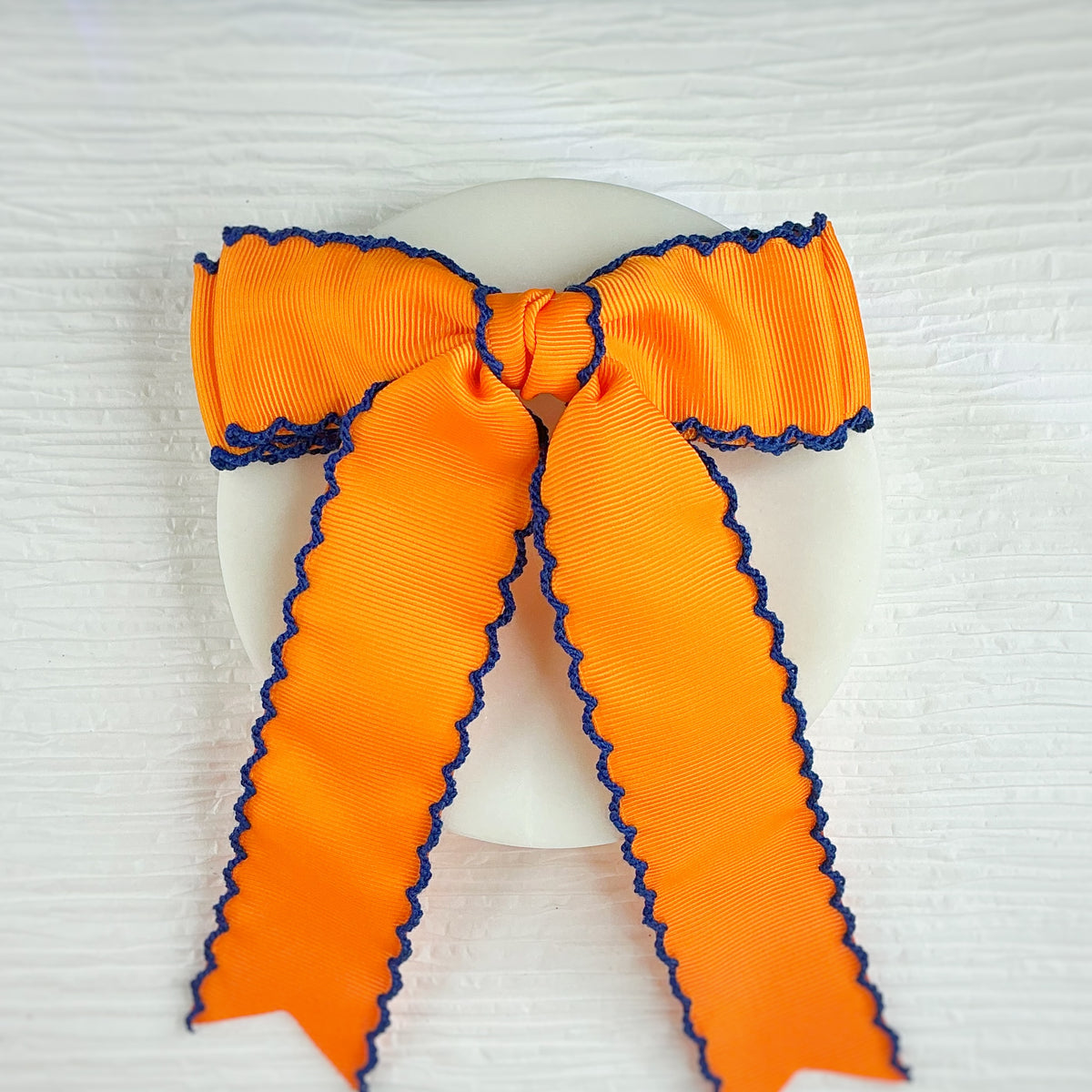 School Spirit Color Solid Finished Moonstitch Bows