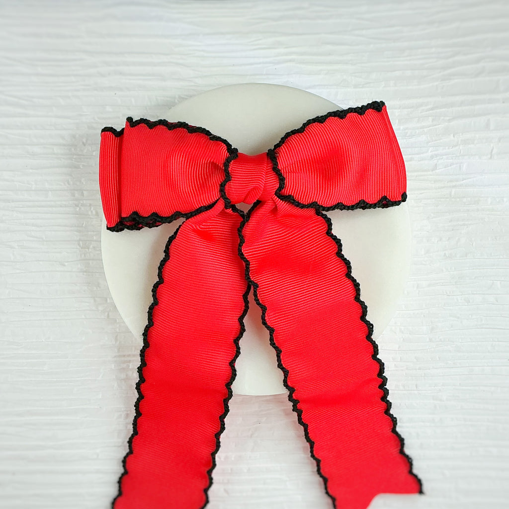 School Spirit Color Solid Finished Moonstitch Bows