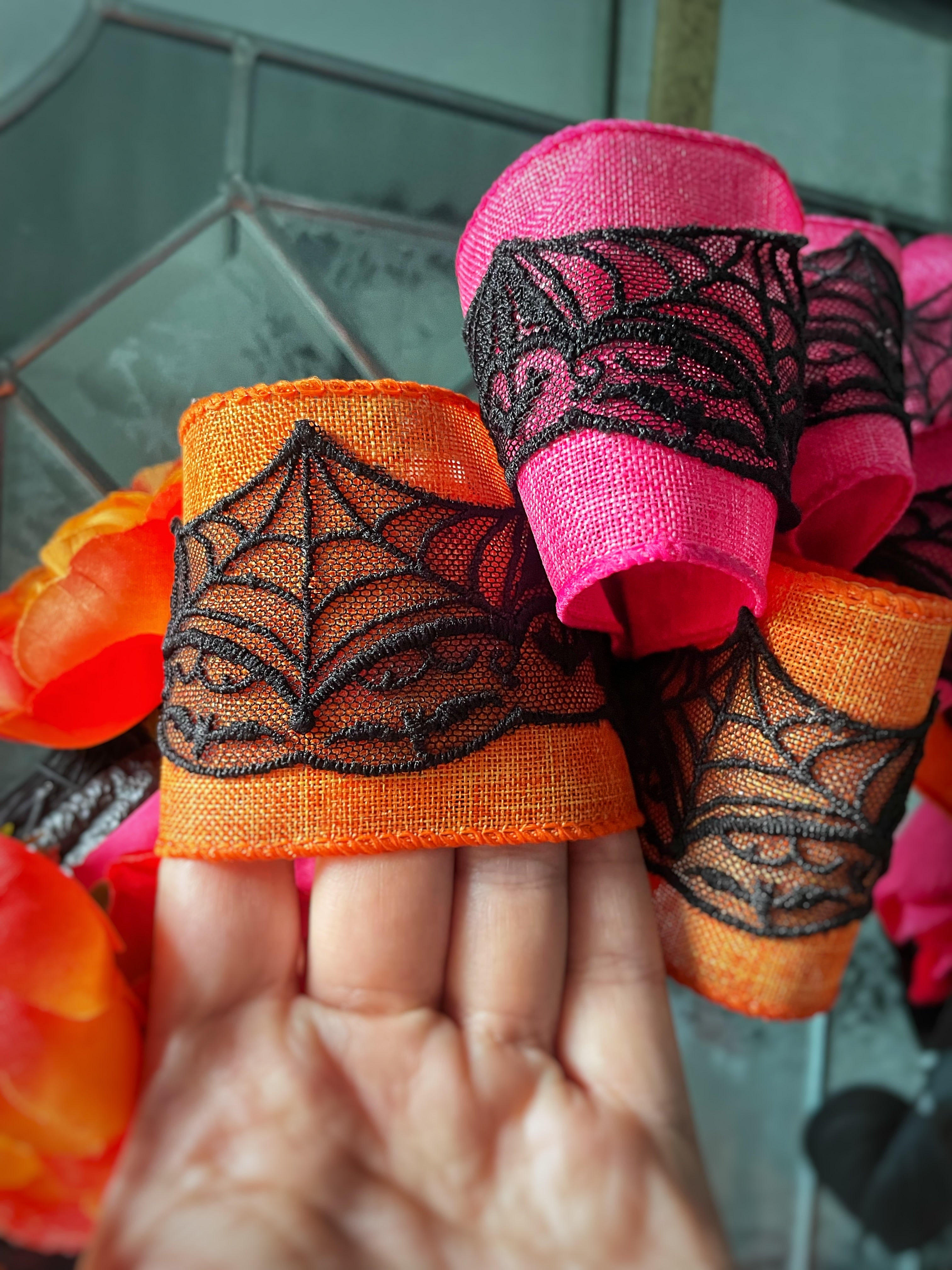 Bat and Spiderweb Custom Lace - RTS