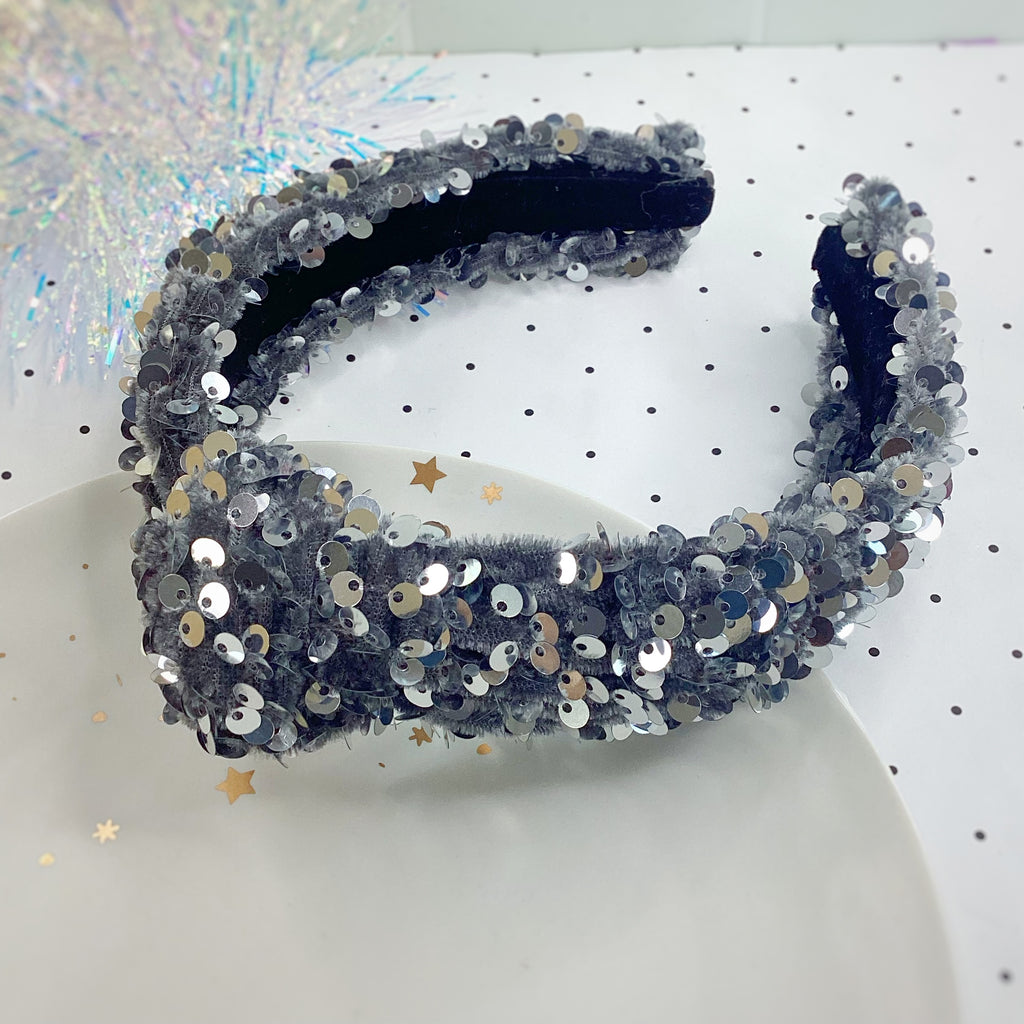 Velvet Sequin Knot Top Headband Collection