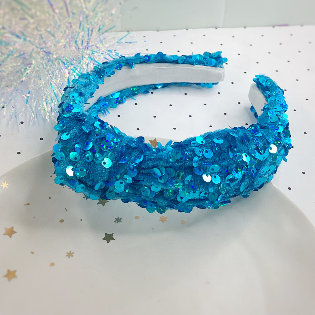 Velvet Sequin Knot Top Headband Collection