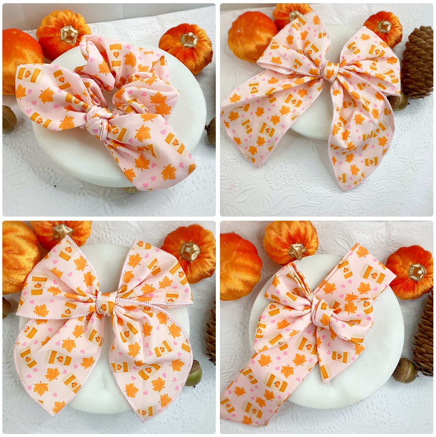 A Little Pumpkin Spice Bow Strip and Scrunchie Collection
