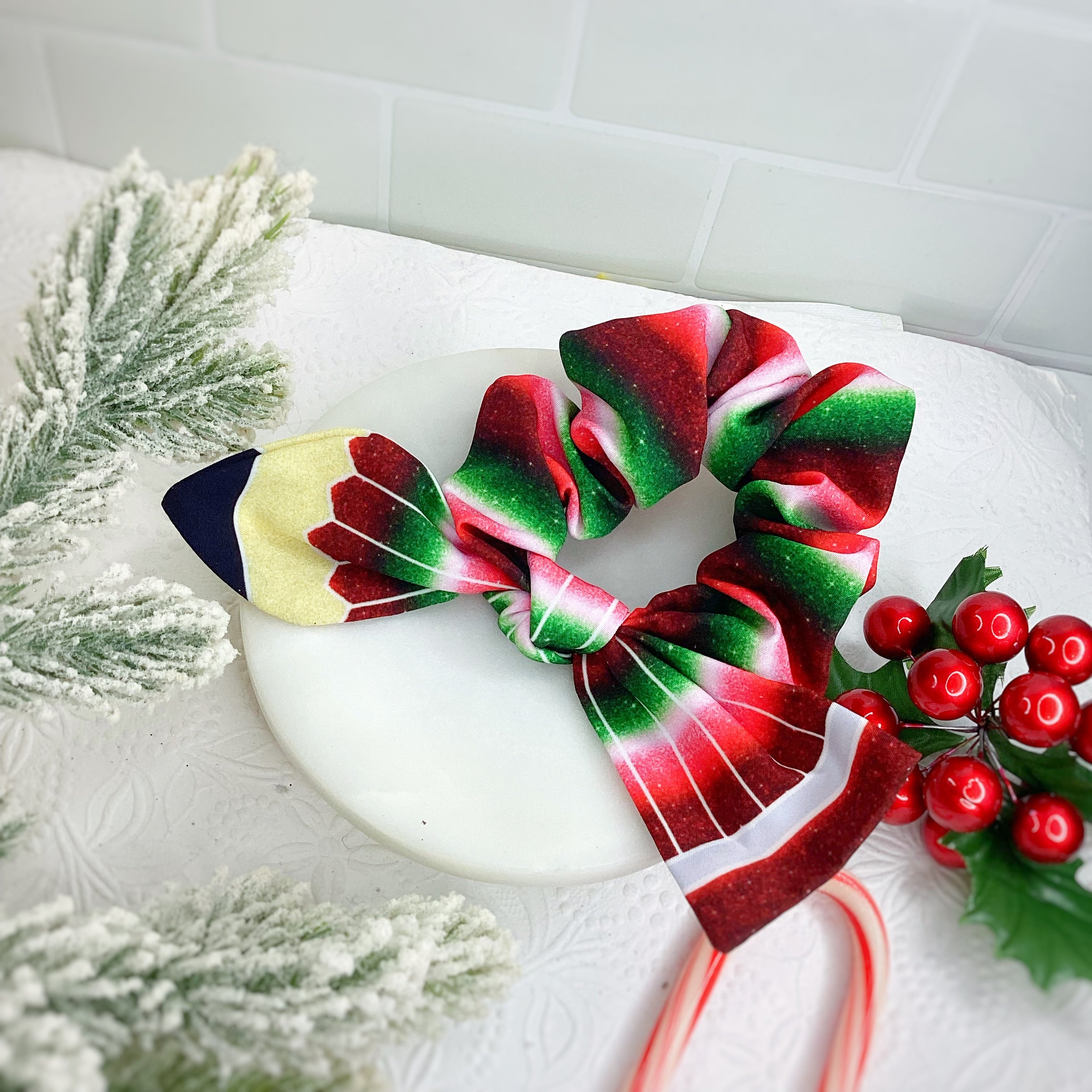 Christmas Pencil Scrunchies
