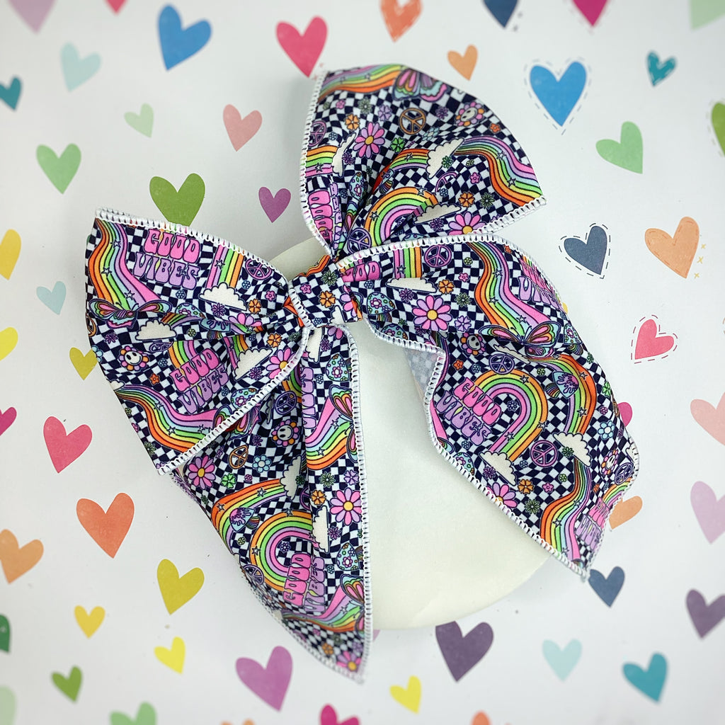 Good Vibes Bow Strip, Headband and Scrunchie Collection