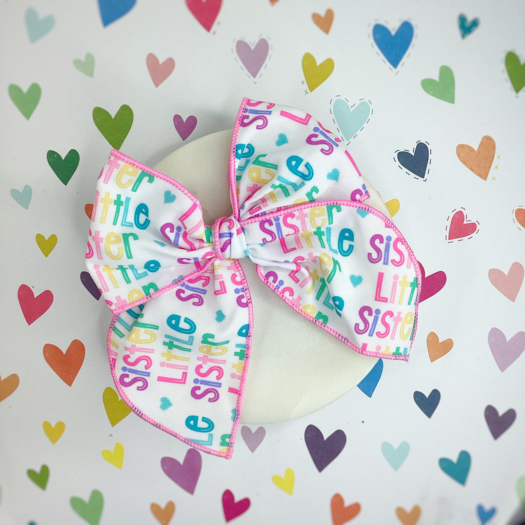 Big and Little Sister Bow Strip, Baby Headwrap and Scrunchie Collection