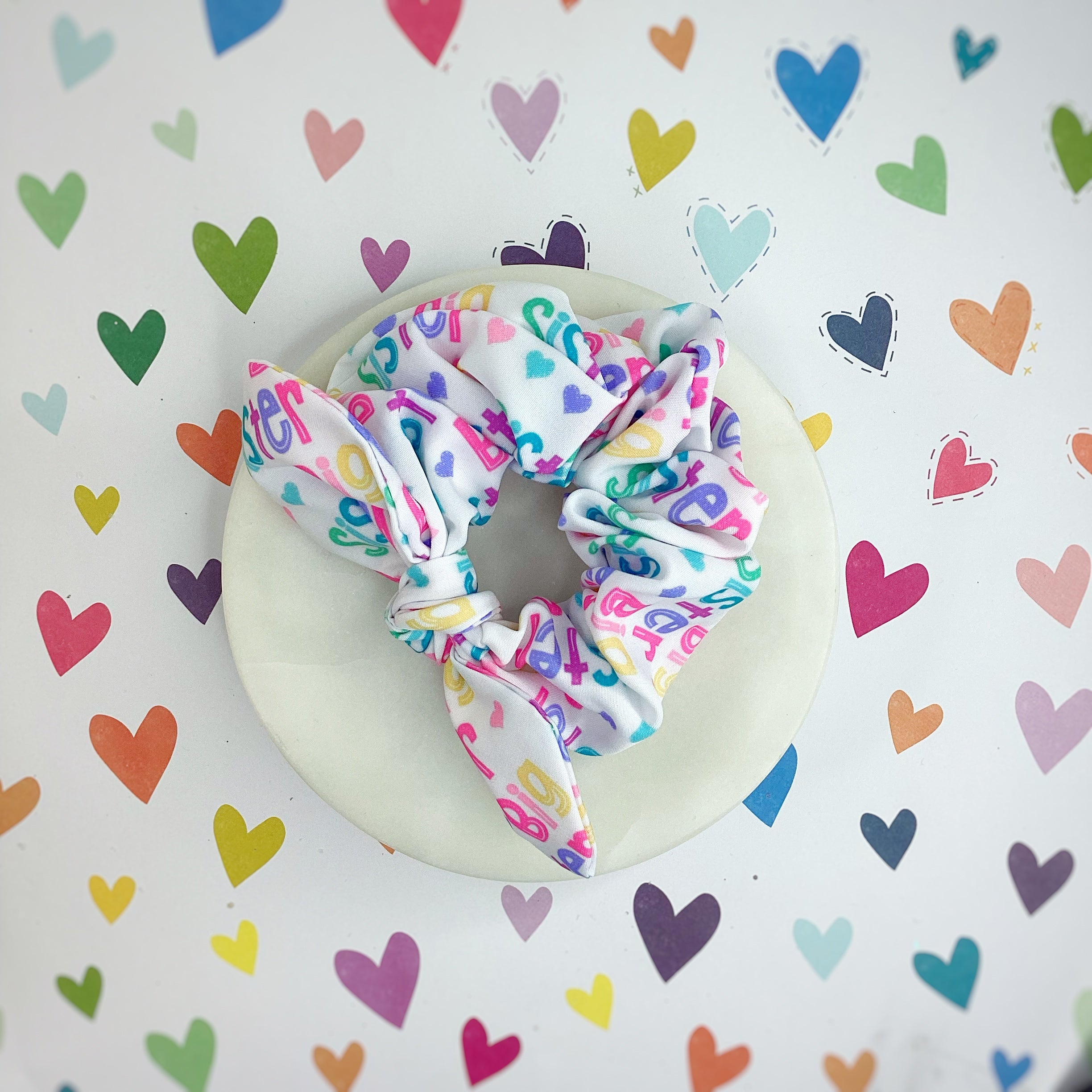 Big and Little Sister Bow Strip, Baby Headwrap and Scrunchie Collection