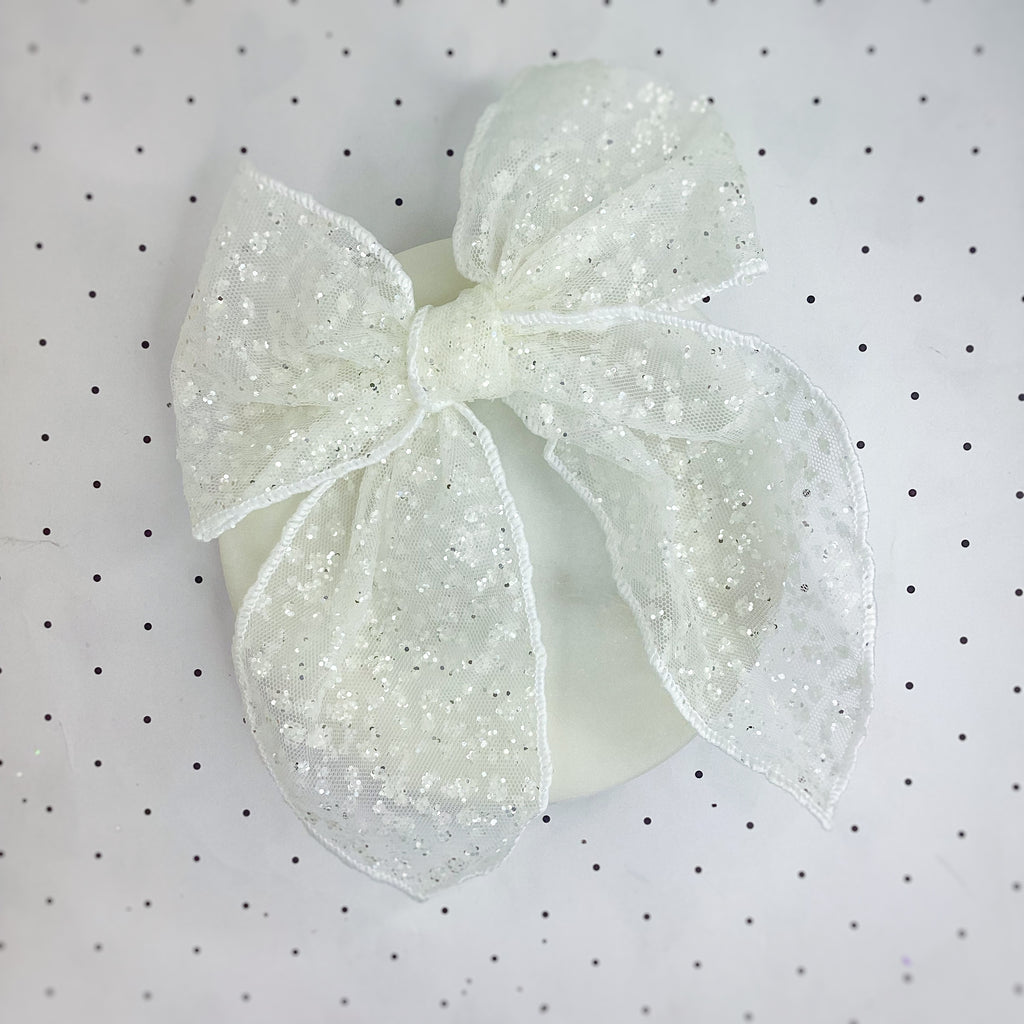 Super Glitter Tulle Pre-Tied Bow Strip Collection