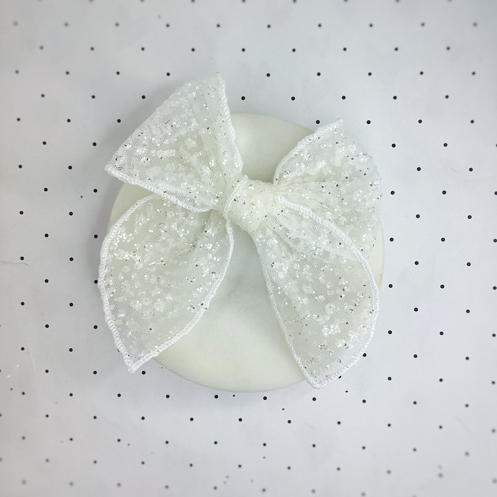 Super Glitter Tulle Pre-Tied Bow Strip Collection