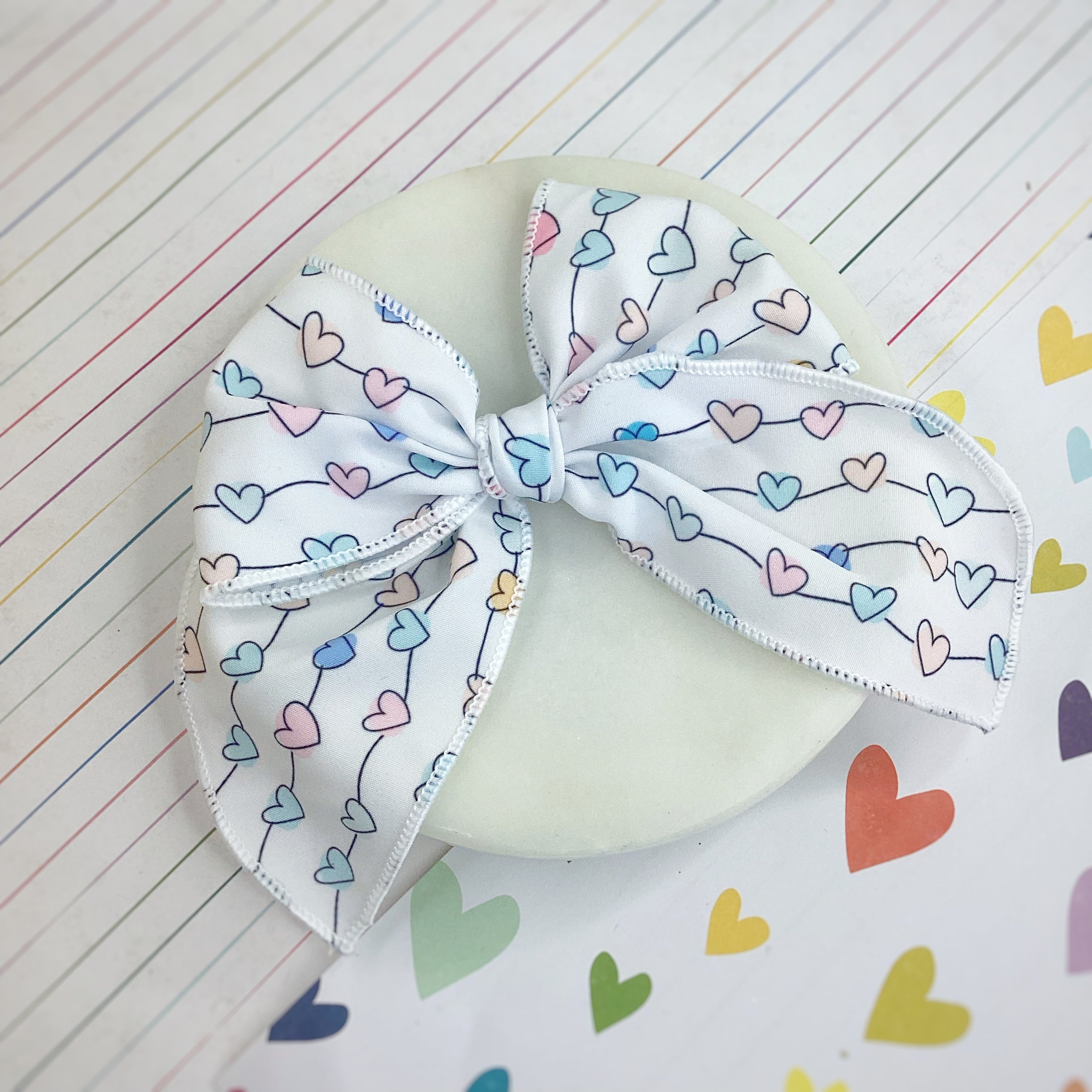 String of Hearts Bow Strip and Scrunchie Collection