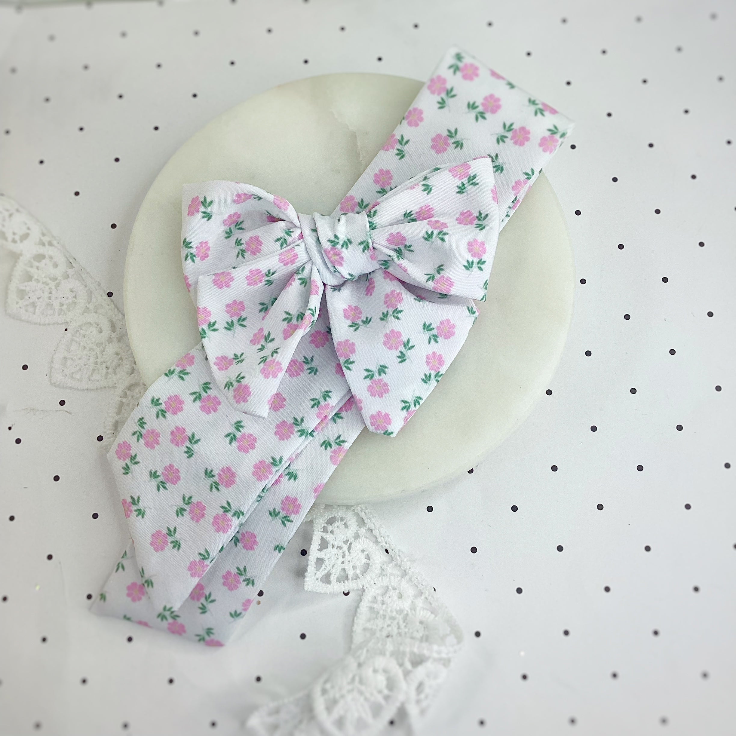 Chinoise Rose Bow Strip and Scrunchie Collection