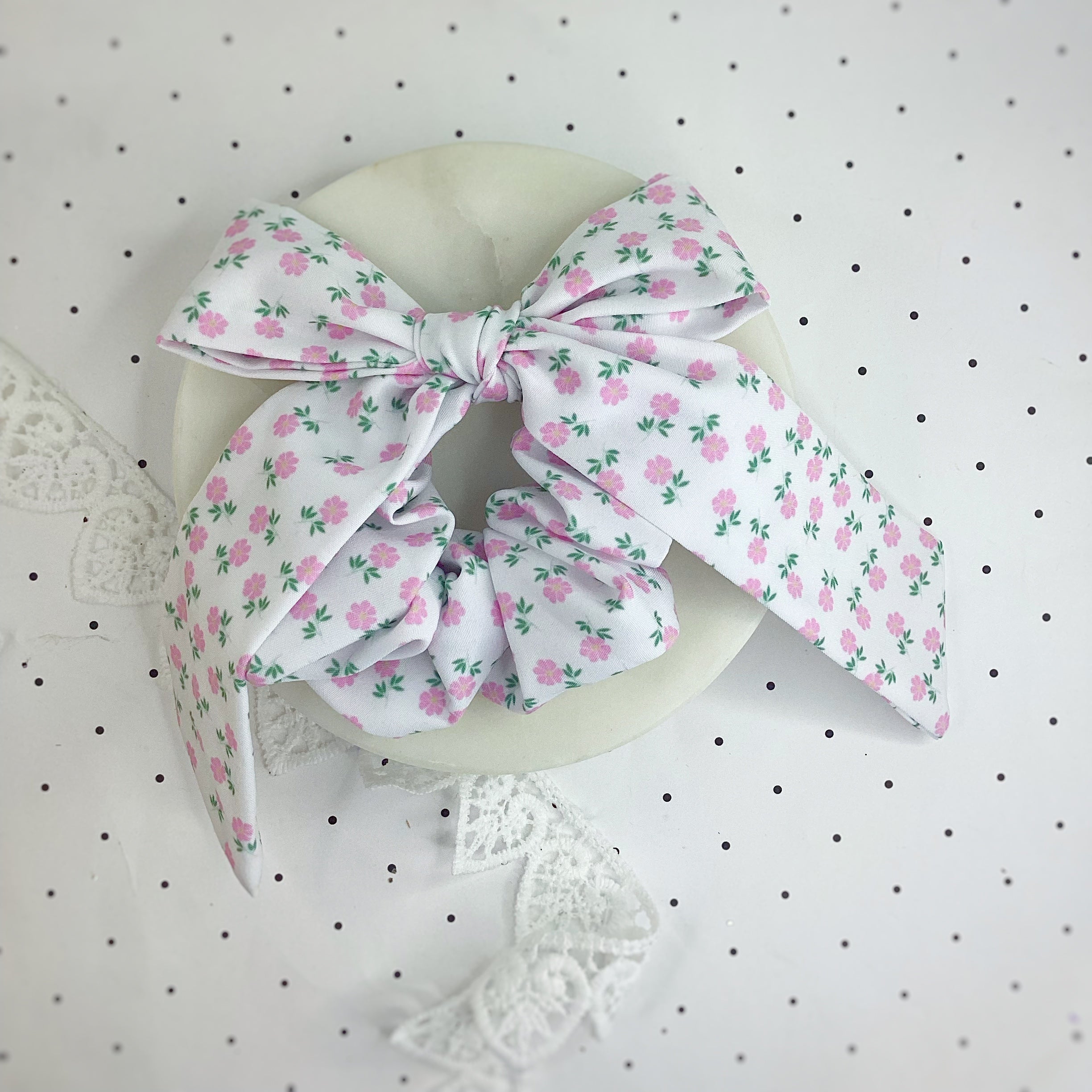 Chinoise Rose Bow Strip and Scrunchie Collection