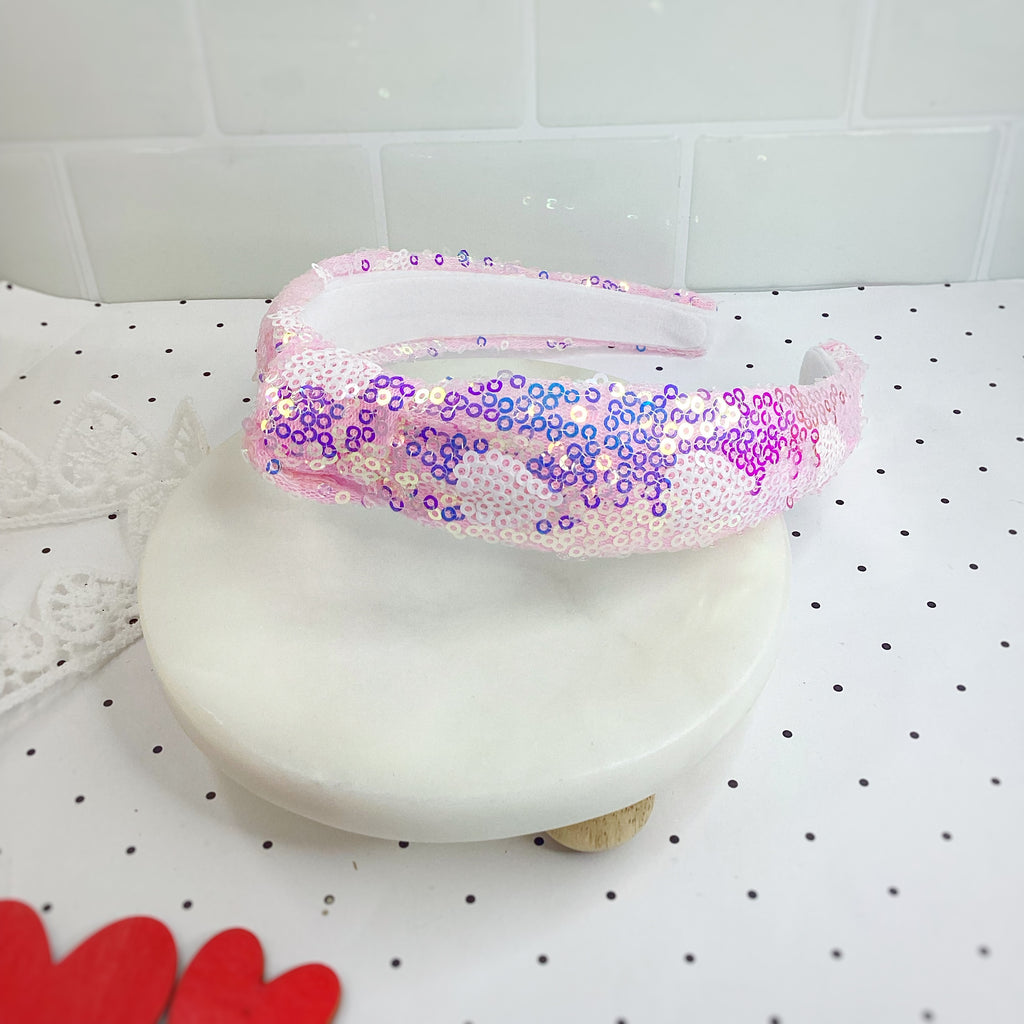 Heart Sequin Knot Top Headband Collection