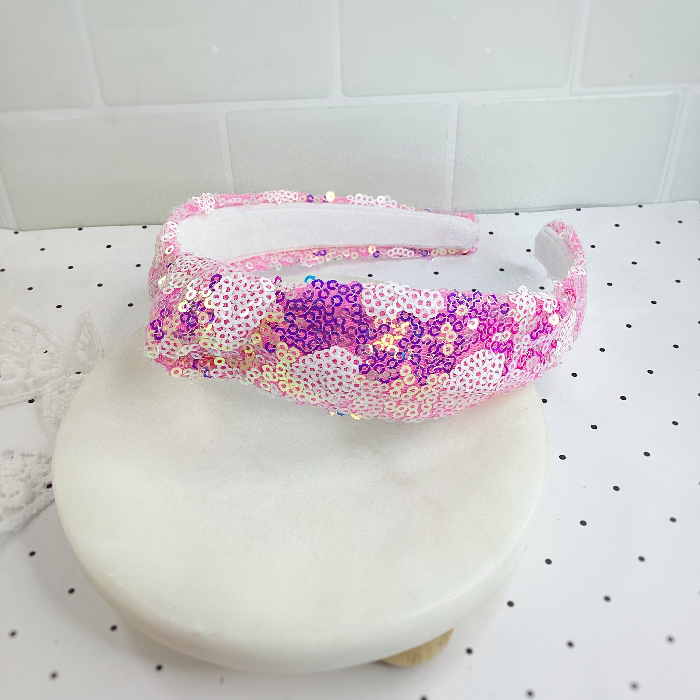Heart Sequin Knot Top Headband Collection