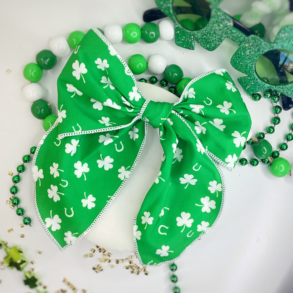 Lucky Little Shamrocks Bow Strip, Headband and Scrunchie Collection