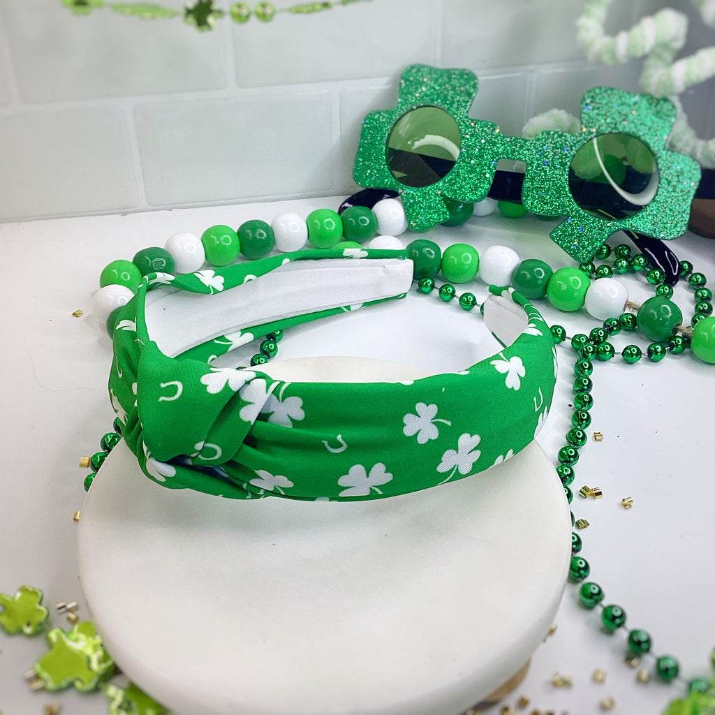 Lucky Little Shamrocks Bow Strip, Headband and Scrunchie Collection