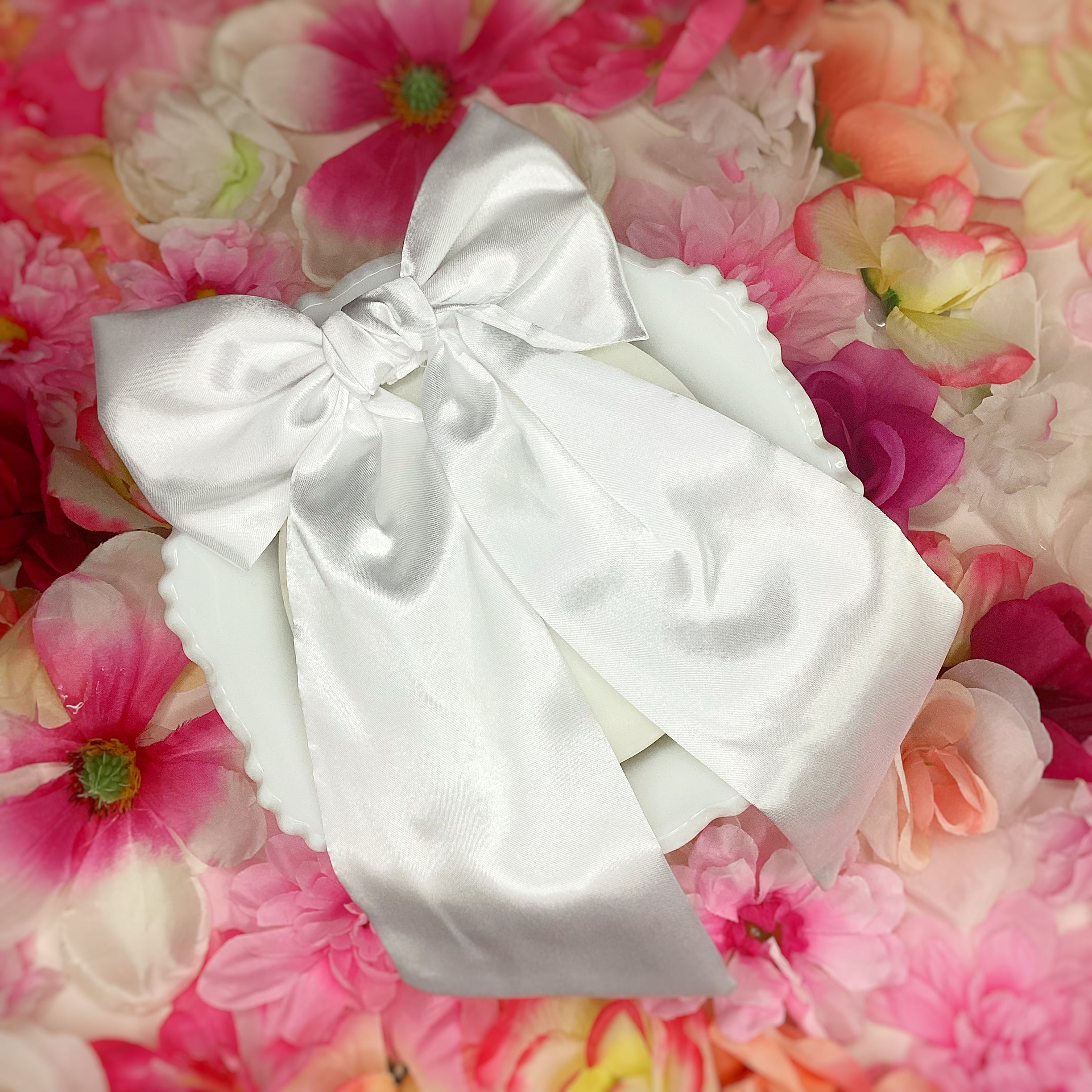Solid Satin Floral Coquette Bow and Bow Scrunchie Collection