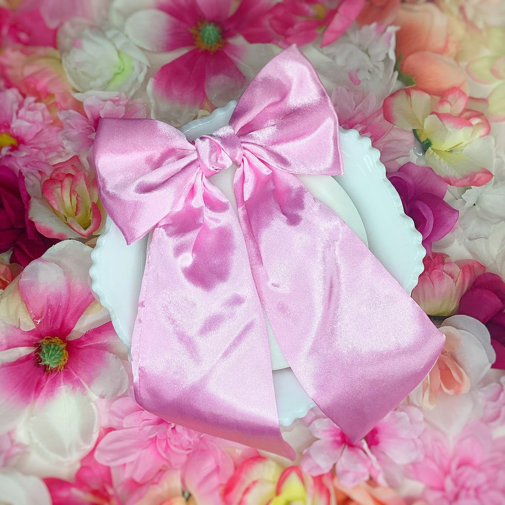 Solid Satin Floral Coquette Bow and Bow Scrunchie Collection