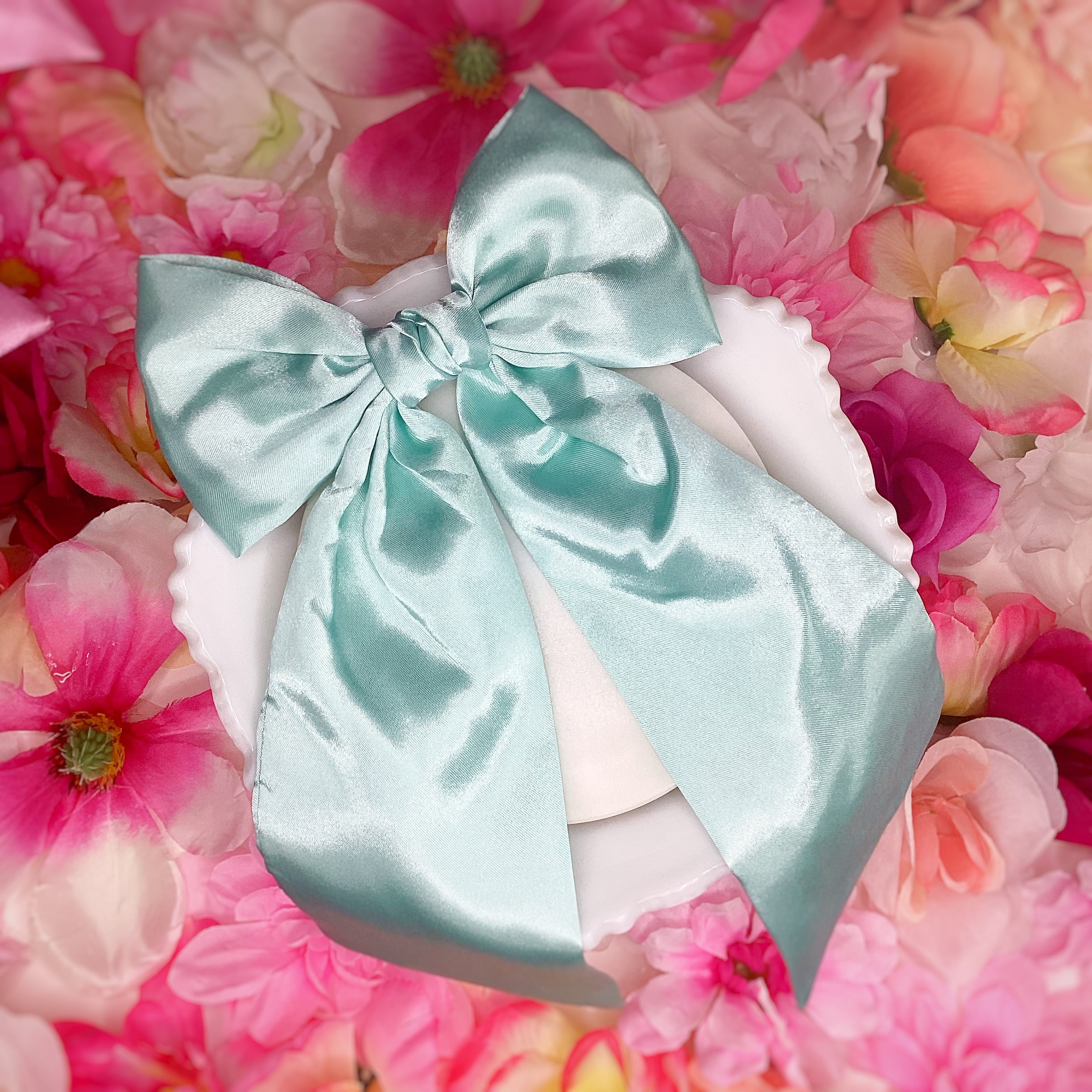 Solid Satin Floral Coquette Bow and Bow Scrunchie Collection