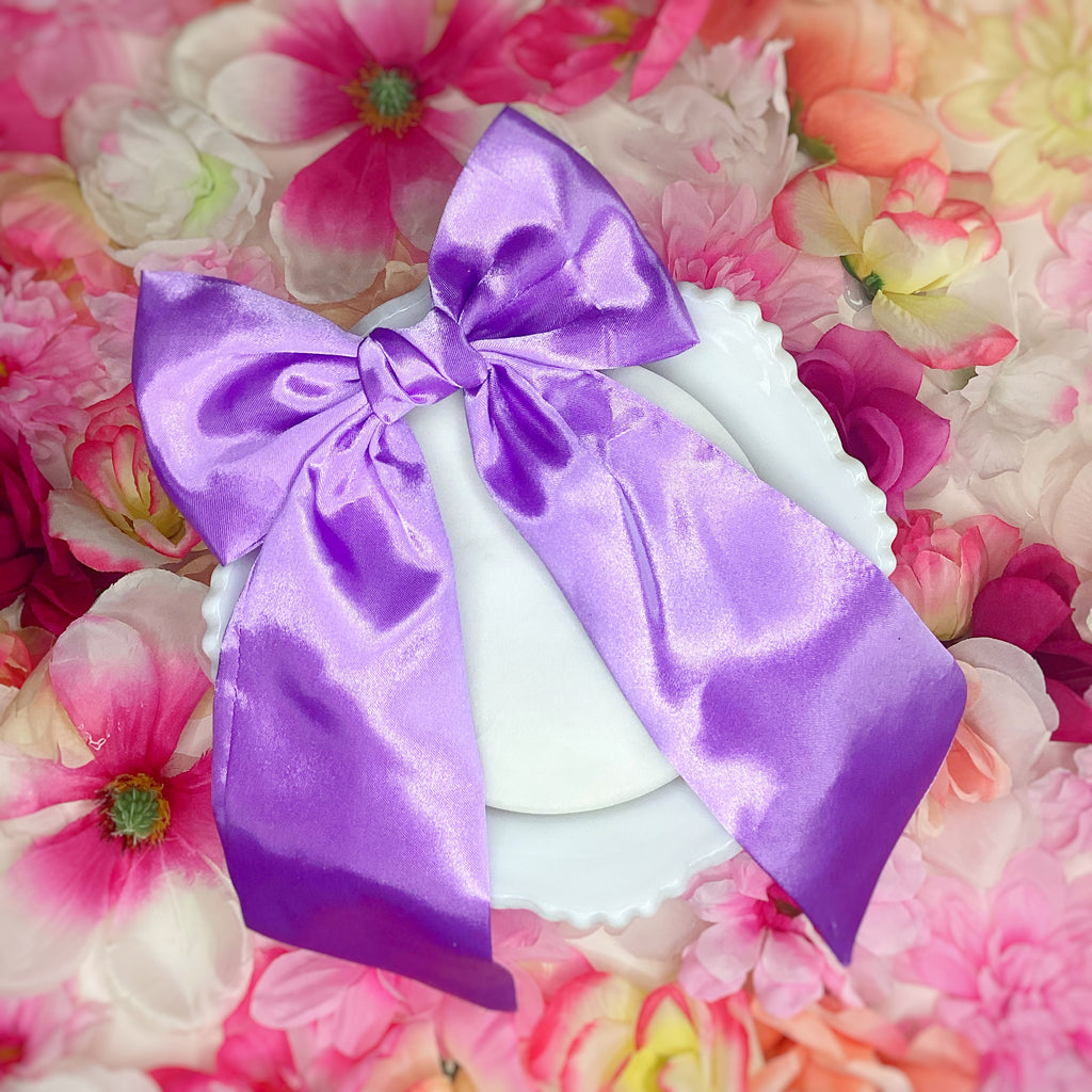 Solid Satin Floral Coquette Bow and Bow Scrunchie Collection