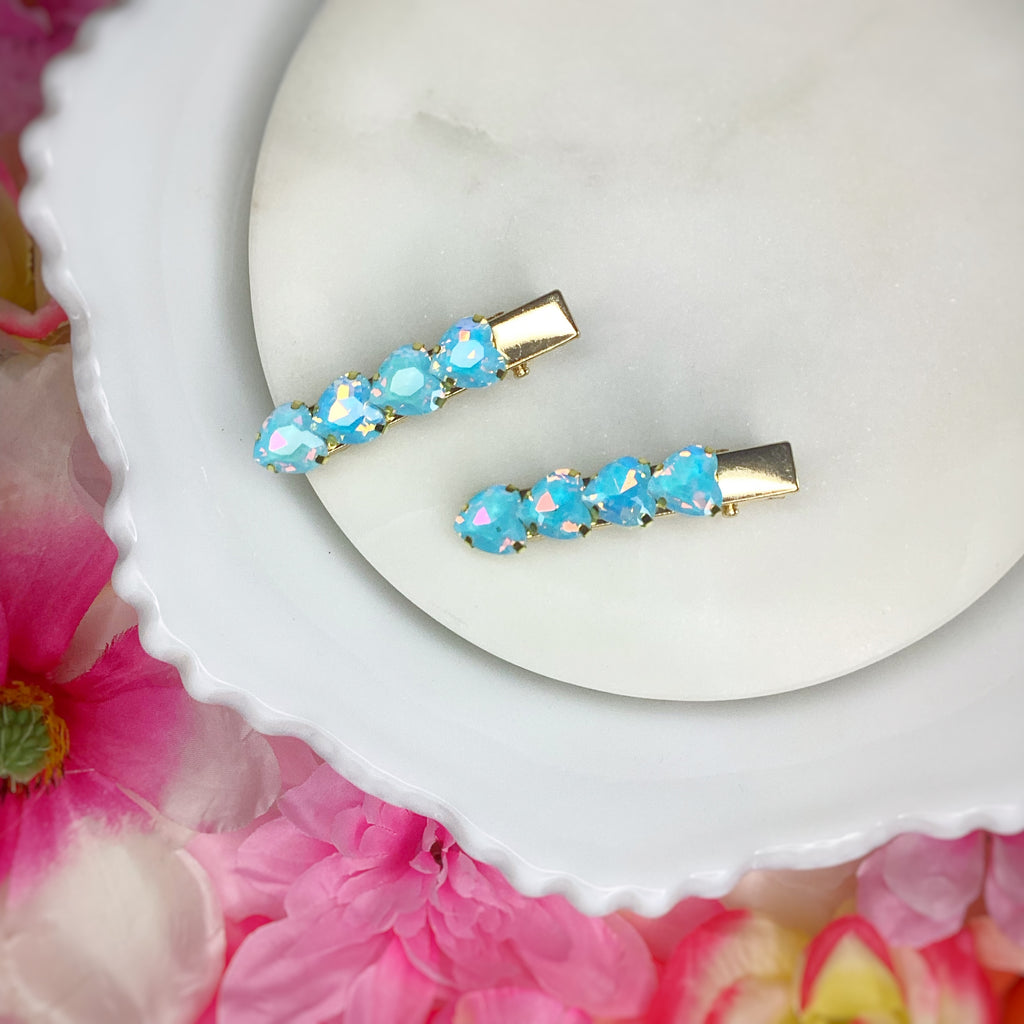 Iridescent Rhinestone Clip Pairs