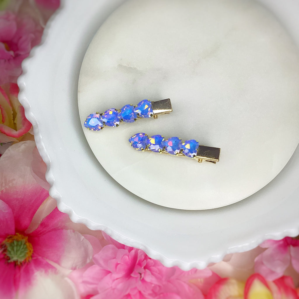 Iridescent Rhinestone Clip Pairs