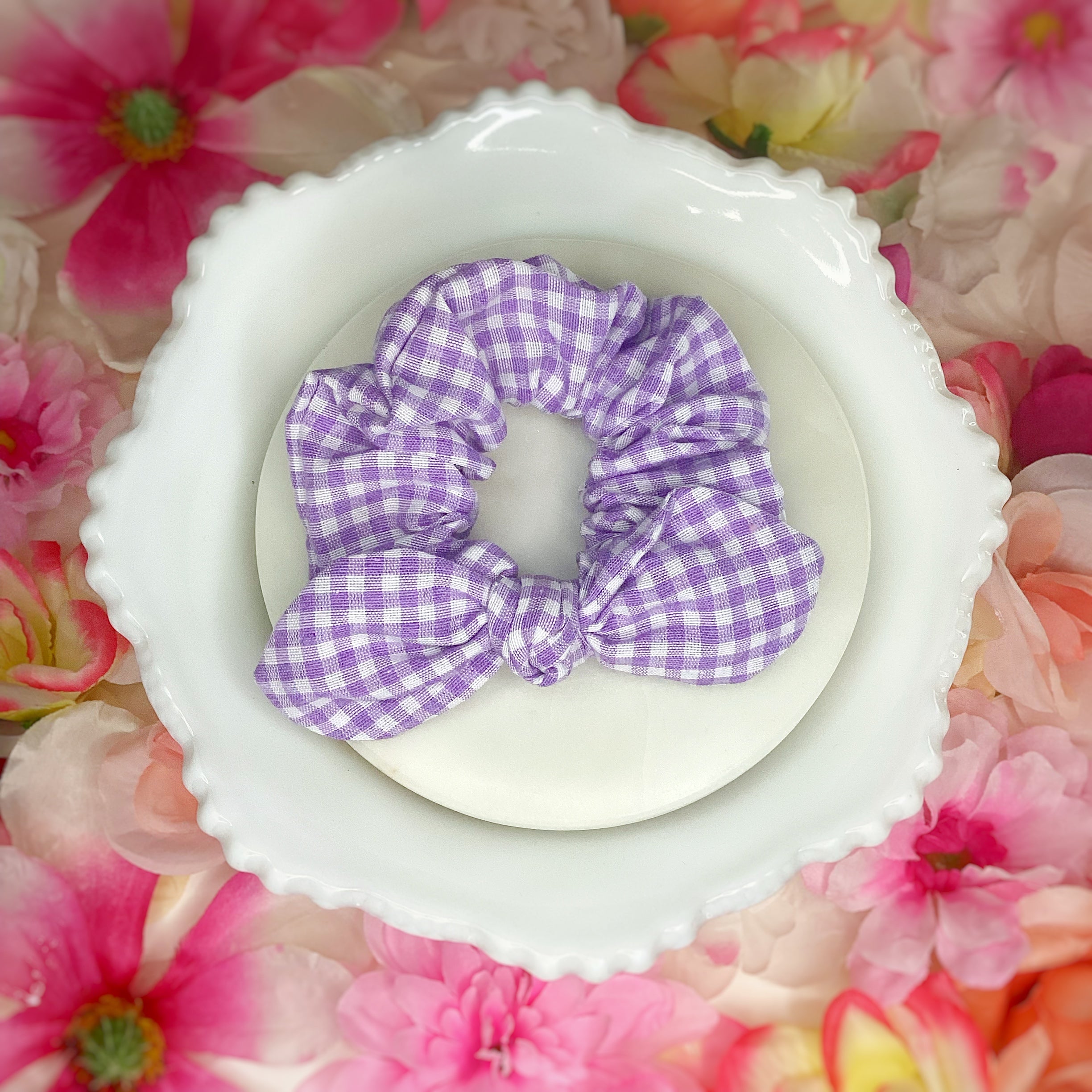 Pastel Gingham Coquette Bow, Headband and Scrunchie Collection