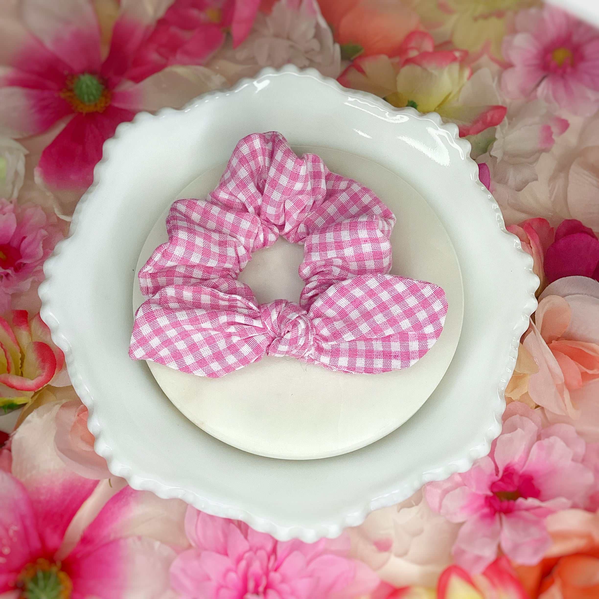 Pastel Gingham Coquette Bow, Headband and Scrunchie Collection