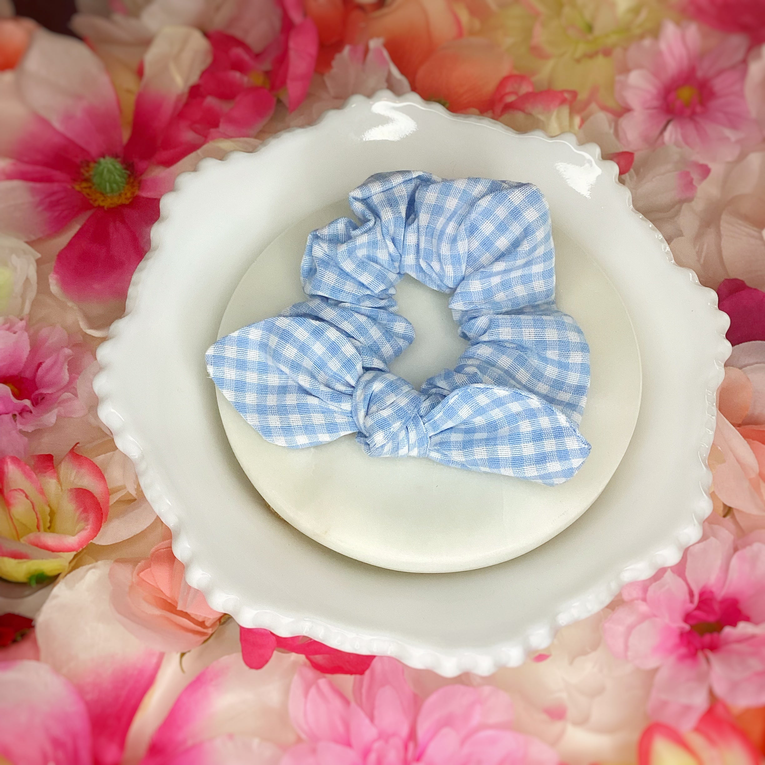 Pastel Gingham Coquette Bow, Headband and Scrunchie Collection