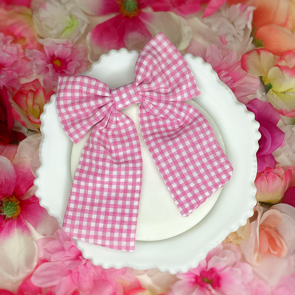 Pastel Gingham Coquette Bow, Headband and Scrunchie Collection