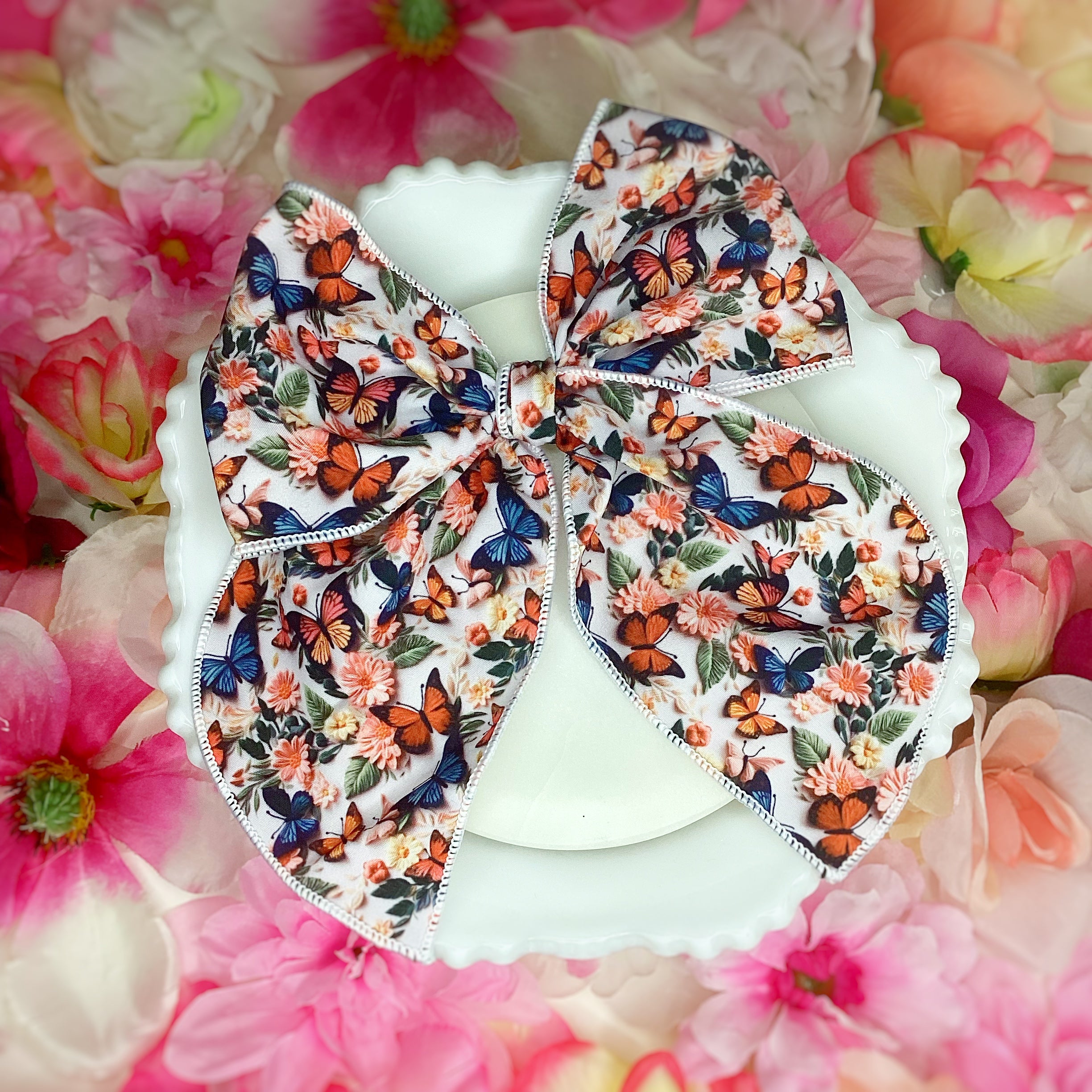 Monarch Butterflies Bow Strip and Scrunchie Collection