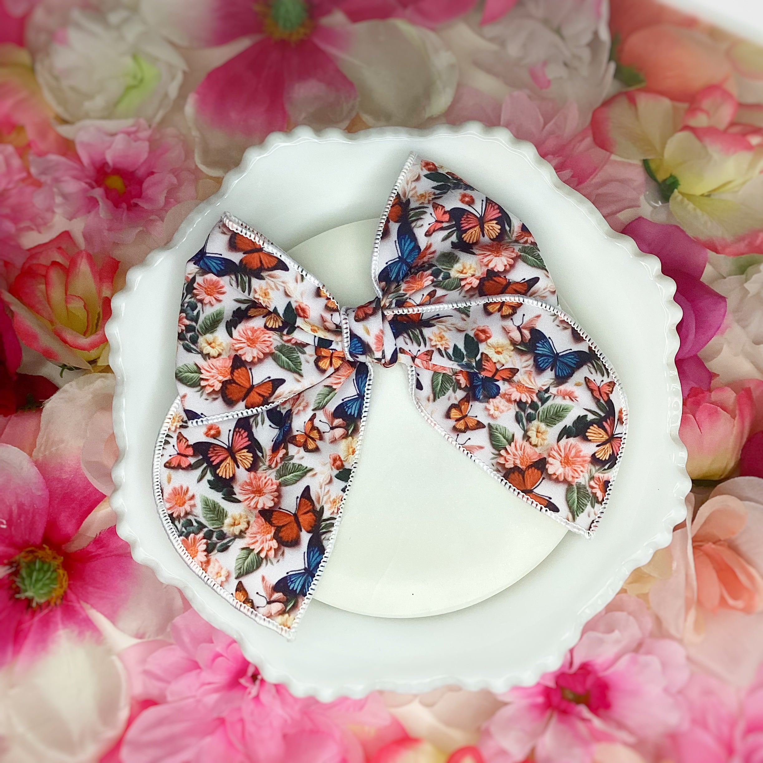 Monarch Butterflies Bow Strip and Scrunchie Collection