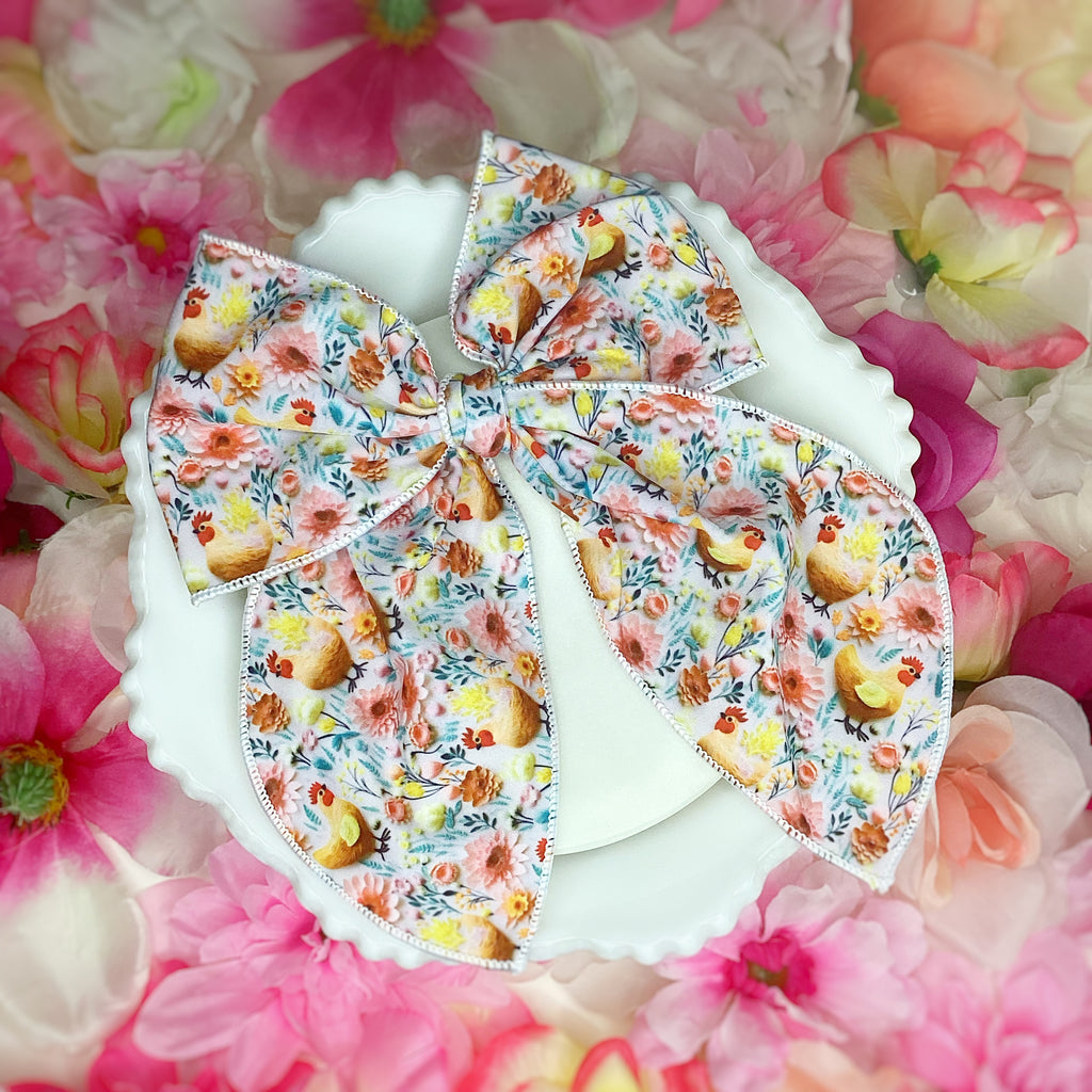 Spring Chickens Bow Strip and Scrunchie Collection