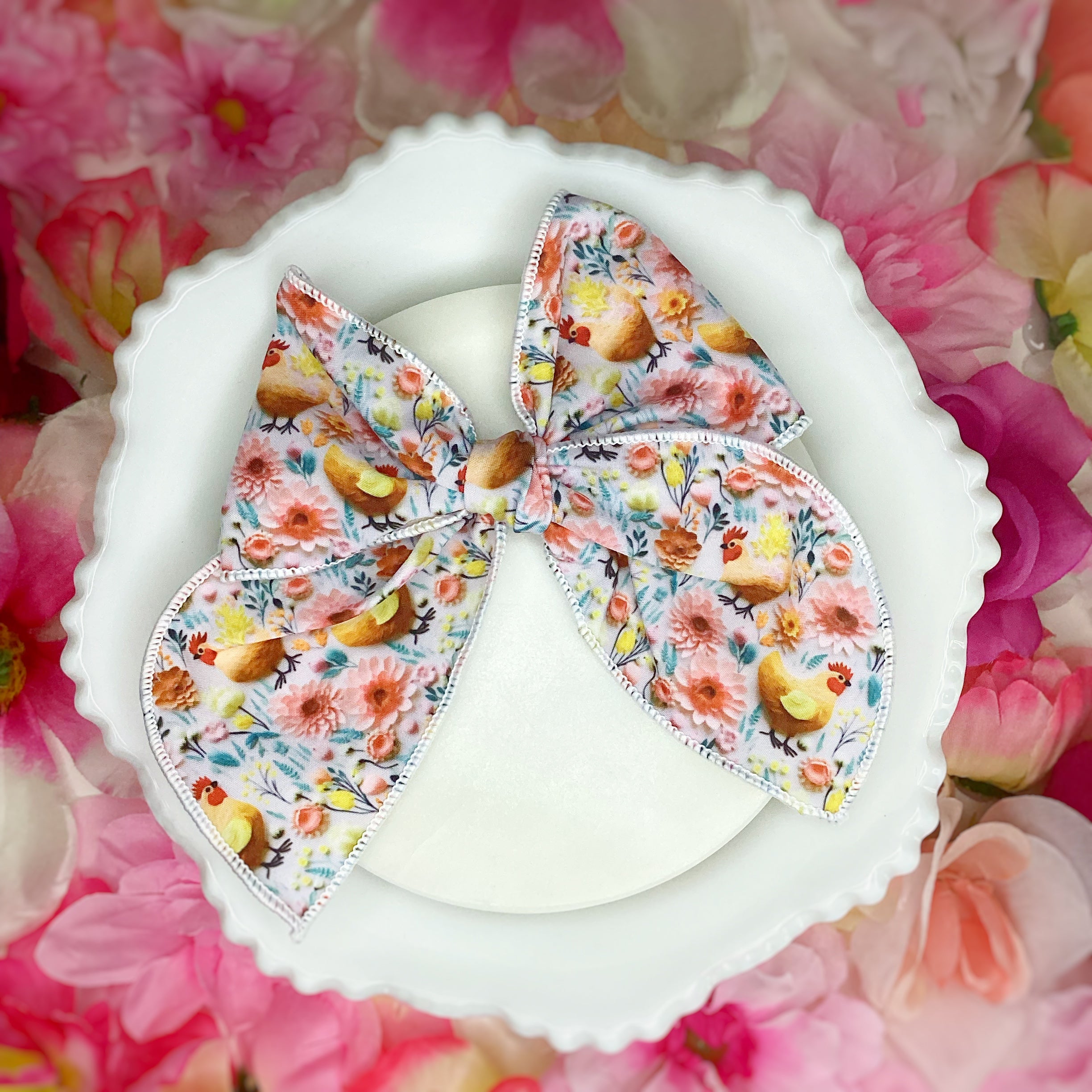 Spring Chickens Bow Strip and Scrunchie Collection