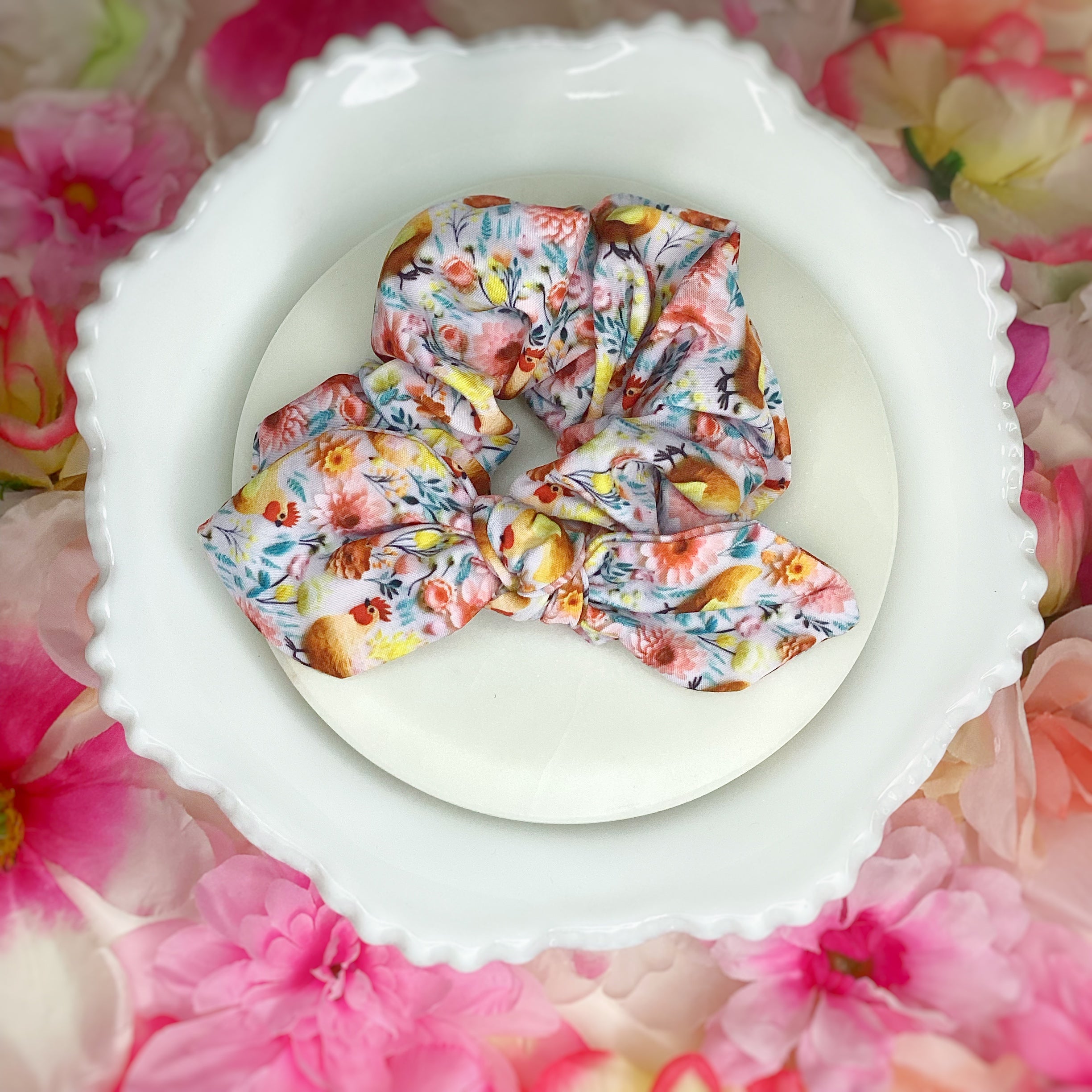 Spring Chickens Bow Strip and Scrunchie Collection