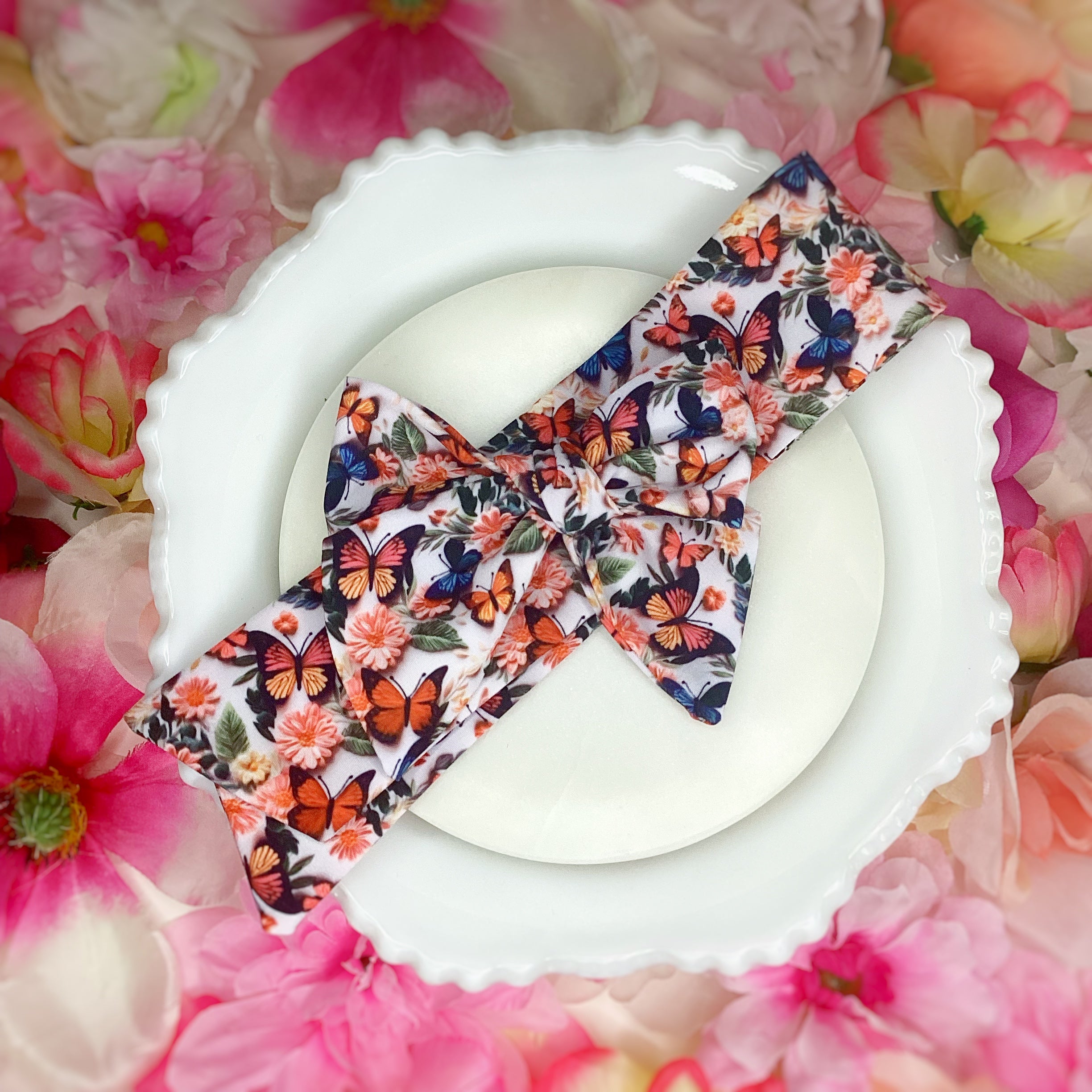 Monarch Butterflies Bow Strip and Scrunchie Collection