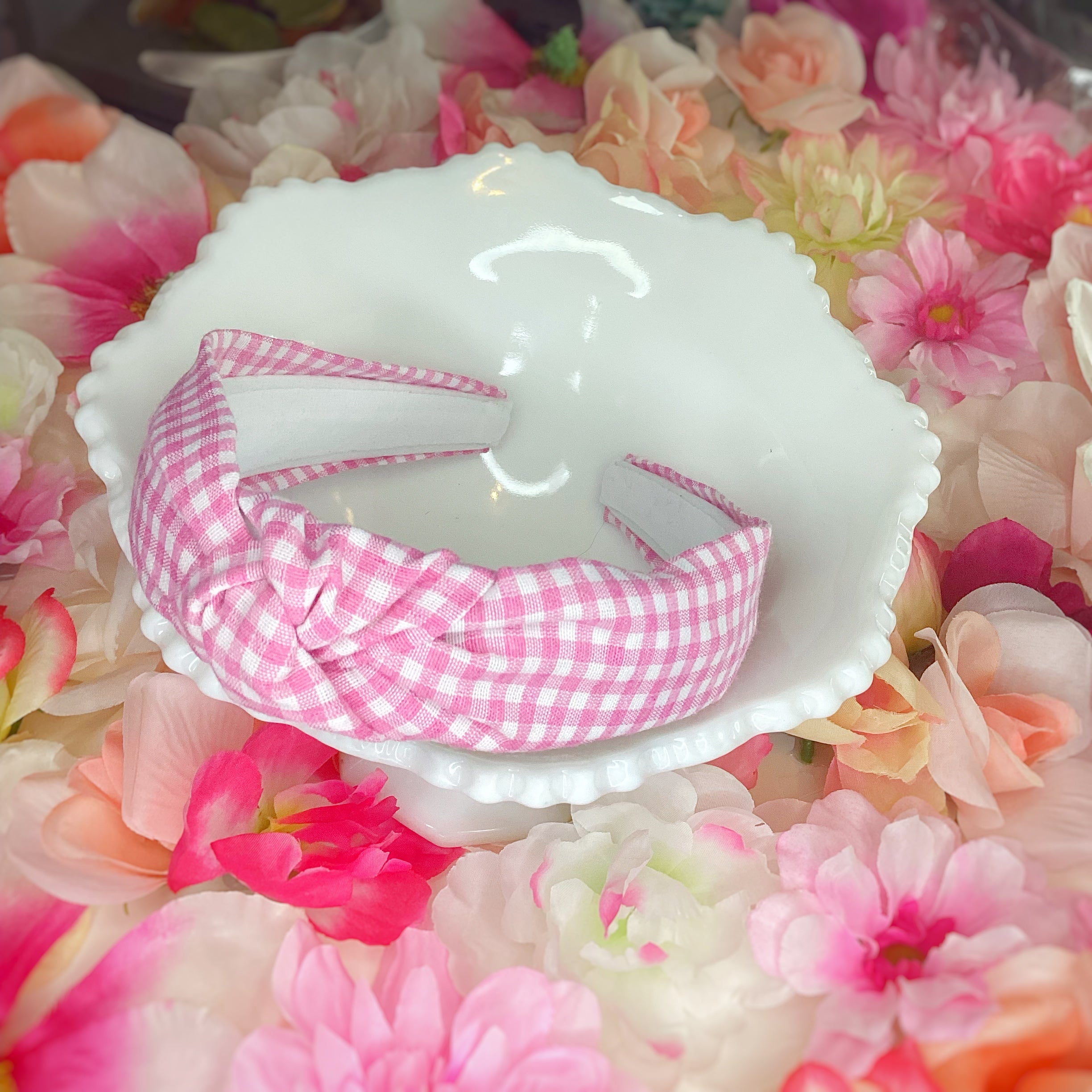Pastel Gingham Coquette Bow, Headband and Scrunchie Collection