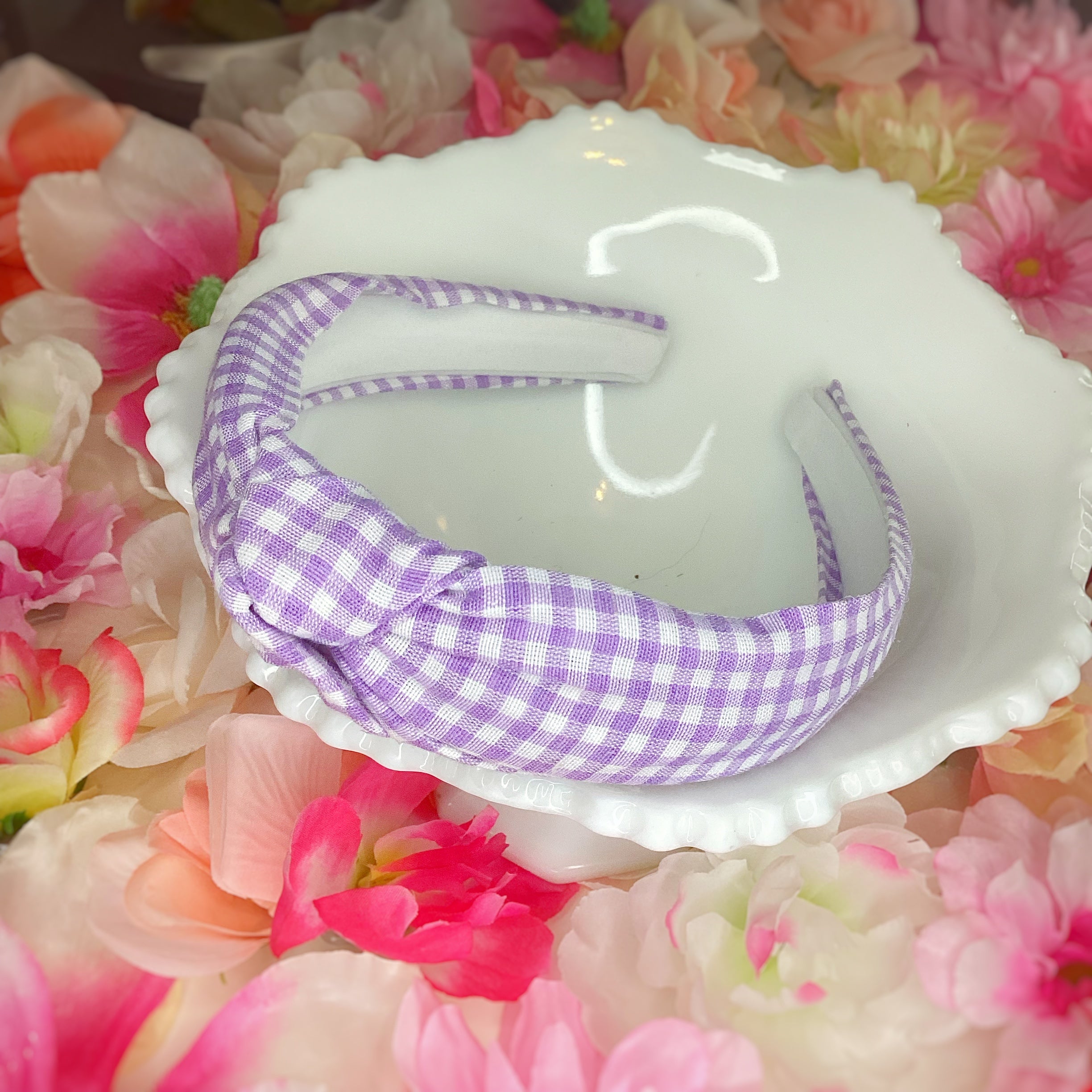 Pastel Gingham Coquette Bow, Headband and Scrunchie Collection