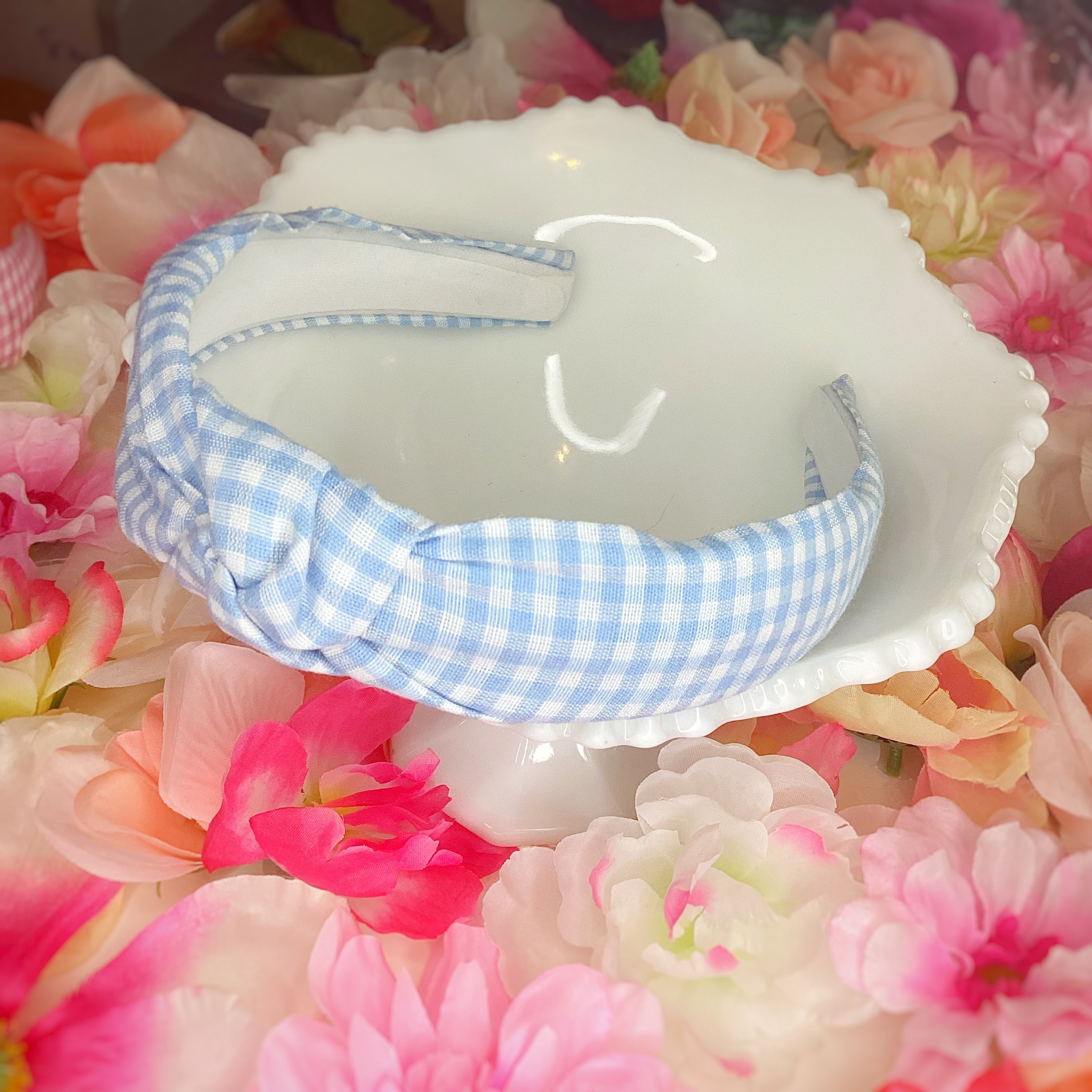 Pastel Gingham Coquette Bow, Headband and Scrunchie Collection