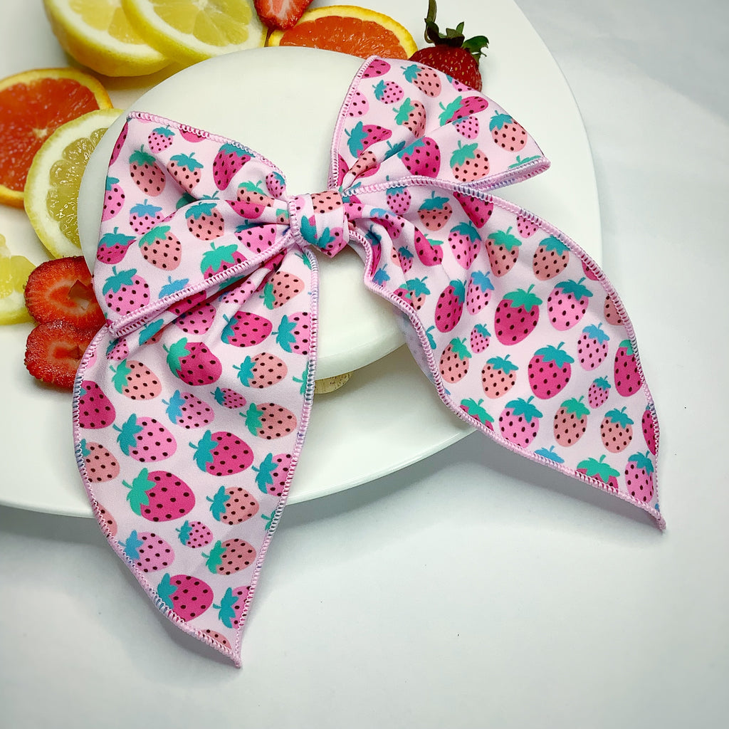 Pink Strawberries Quinn Scrunchie and Bow Collection