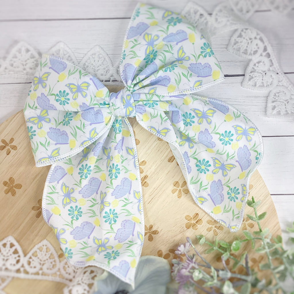 Butterflies and Flowers Bow Strip and Scrunchie Collection