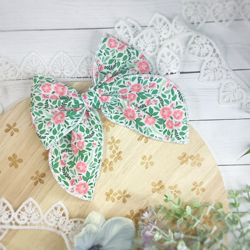 Peony Garden Bow Strip and Scrunchie Collection