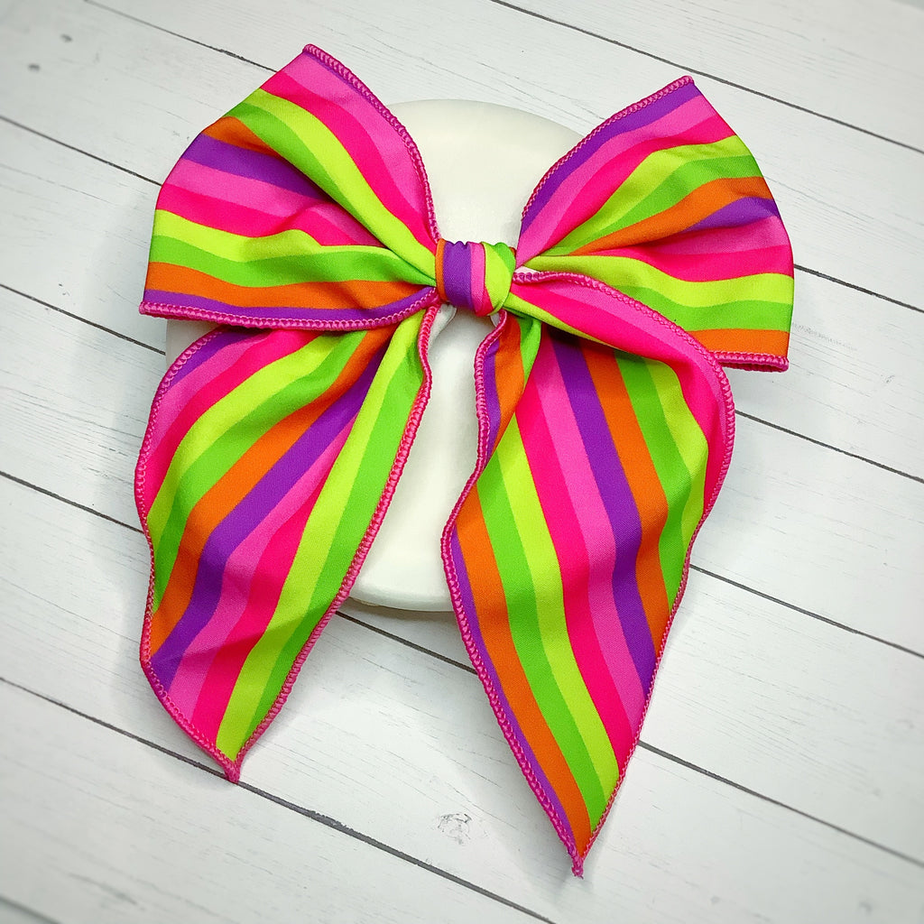Neon Stripes Quinn Scrunchie and Bow Collection