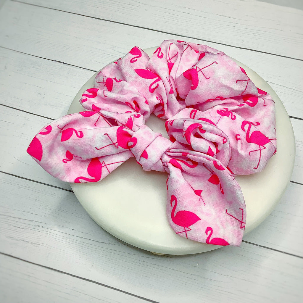 Totally Pink Flamingo Quinn Scrunchie and Bow Collection