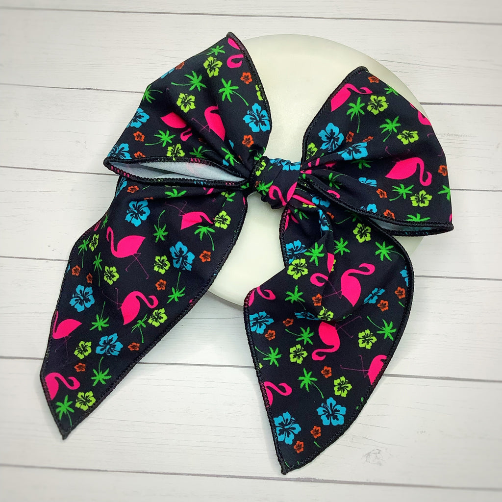 Neon Lights Flamingo Quinn Scrunchie and Bow Collection