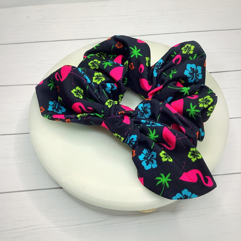 Neon Lights Flamingo Quinn Scrunchie and Bow Collection